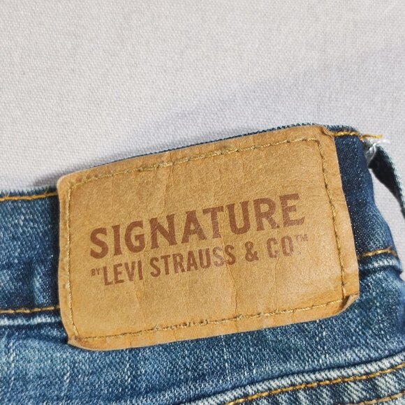 Signature by Levi Strauss S51 jeans men's size W29XL30 hard washed blue straight - Picture 5 of 15